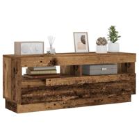 Tv-meubel met LED 100x35x40 cm bewerkt hout oud hout - thumbnail