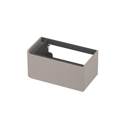 INK - Links Afgeronde Onderkast Gelakt 1 Lade Softclose met Gefreesd Front Tbv Grepen - 800x450x350 Mm - Mat Kasjmier Grijs