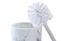 Toiletborstel DKD Home Decor Wit Natuurlijk Metaal Hars Natuurlijk rubber Marmer Scandi 30 x 40 cm 10,3 x 10,3 x 38 cm - thumbnail
