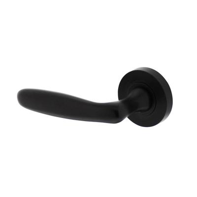Gatdeel links Bjorn op ronde rozet 53x8mm met nokken mat zwart