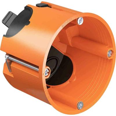 Luchtdichte Hollewand inbouwdoos oranje gatmaat 68mm met trekontlasting voor buis en kabel