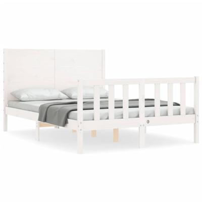 Bedframe zonder matras massief grenenhout wit 140x200 cm Bedframe zonder matras massief grenenhout wit 140x200 cm