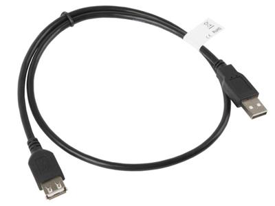 Lanberg CA-USBE-10CC-0007-BK USB 2.0 A-stekker naar USB A-bus Extender, 70 cm zwart