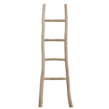 Decoratieve ladder Roel - teakkleur - 160x55x5 cm