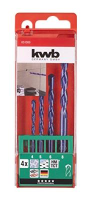 kwb 51300 Chroom-Molybdeen-staal Steen-spiraalboorset 4-delig 4 mm, 5 mm, 6 mm, 8 mm Cilinderschacht 4 stuk(s) kwb 51300 Chroom-Molybdeen-staal Steen-spiraalboorset 4-delig 4 mm, 5 mm, 6 mm, 8 mm Cilinderschacht 4 stuk(s)