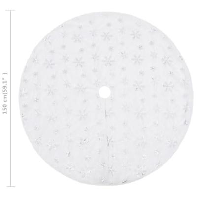 VidaXL Luxe kerstboomrok wit 150 cm imitatiebont