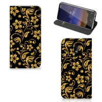 Nokia 2.2 Smart Cover Gouden Bloemen - thumbnail