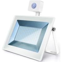 Energiezuinige LED Bouwlamp 100W met Sensor - 4000K - IP65 - Mat Wit - thumbnail