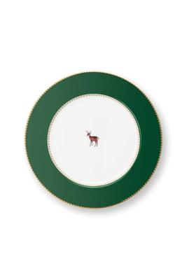 Pip Studio Ontbijtbord Love Birds Donkergroen 21cm