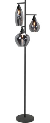 Highlight VloerlampCambio zwart 3-lichts smoke glas - V4559.01