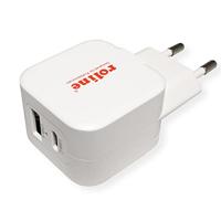 ROLINE USB Oplader met Eurostekker, 2 poorten (Type A QC3.0, Type C PD), 20W - thumbnail