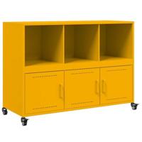 Dressoir 100,5x39x72 cm staal mosterdgeel - thumbnail