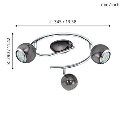 Eglo Led plafondspotBimeda led 3-lichts nikkel zwart - 31007