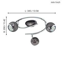 Eglo Led plafondspotBimeda led 3-lichts nikkel zwart - 31007 - thumbnail