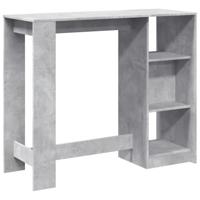 Bartafel met schap 124x46x103,5 cm bewerkt hout betongrijs - thumbnail