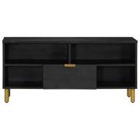 Tv-meubel 100x33x46 cm bewerkt hout zwart - thumbnail