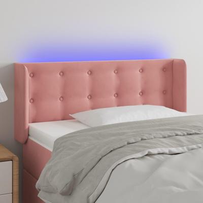 Hoofdbord LED 103x16x78/88 cm fluweel roze