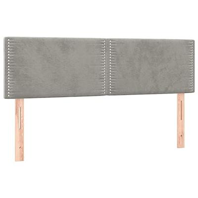 Hoofdbord LED 144x5x78/88 cm fluweel lichtgrijs