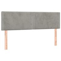 Hoofdbord LED 144x5x78/88 cm fluweel lichtgrijs - thumbnail