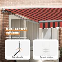 VidaXL Inklapbaar zonnescherm oranje en zwart 350 x 250 cm - thumbnail