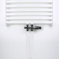 Radiator Onderblok Wiesbaden Recht Chroom (Voor midden aansluiting) - thumbnail