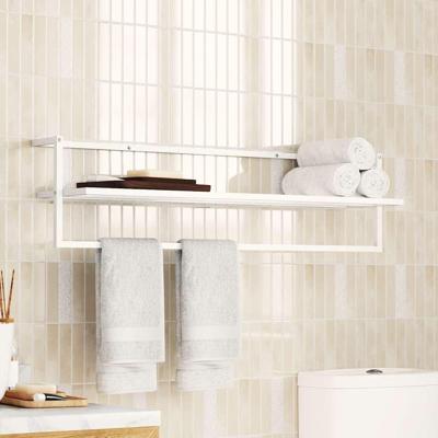 VidaXL Handdoekenrek 95x25x22 cm ijzer wit