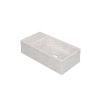 Fontein INK Versus 36x18x9cm Composiet Links Zonder Kraangat Mat Wit Terrazzo - thumbnail