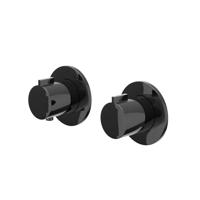 Afbouwdeel IVY Pact Inbouwthermostaat 2-weg Stop-Omstel Met Rond Rozet Zwart Chroom PVD IVY - thumbnail