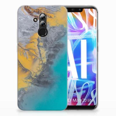 Huawei Mate 20 Lite | TPU | Siliconen hoesje | Marble Blue Gold Huawei Mate 20 Lite | TPU | Siliconen hoesje | Marble Blue Gold