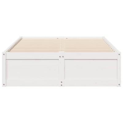 Bedframe zonder matras massief grenenhout wit 135x190 cm