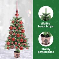 VidaXL Kerstboom met 150 led met standaard groen 90 cm pe - thumbnail