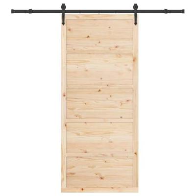 Schuifdeur Bruin 90 x 208 cm Massief grenenhout