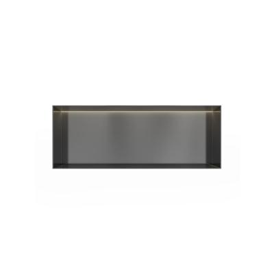 Hotbath &MORE Inbouwnis 30x80x10cm frameless + LED Geborsteld Gunmetal PVD Hotbath &MORE Inbouwnis 30x80x10cm frameless + LED Geborsteld Gunmetal PVD