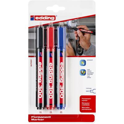 Viltstift edding 300 rond 1.5-3mm blist3 assorti
