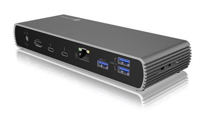 ICY BOX IB-DK8801-TB4 notebook dock & poortreplicator Bedraad Thunderbolt 4 Antraciet, Zwart - thumbnail