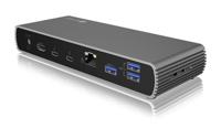 ICY BOX IB-DK8801-TB4 notebook dock & poortreplicator Bedraad Thunderbolt 4 Antraciet, Zwart - thumbnail