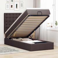 Ottoman bed met matras en LED's 80x200cm stof donkerbruin - thumbnail