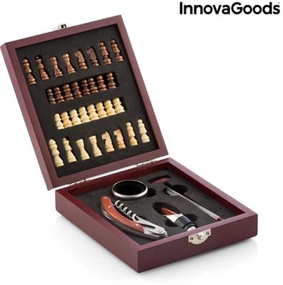 Wijn- en Schaakset InnovaGoods 37 Onderdelen Wijn- en Schaakset InnovaGoods 37 Onderdelen