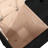 Wasmand 88,5x44x76 cm massief grenenhout zwart - thumbnail