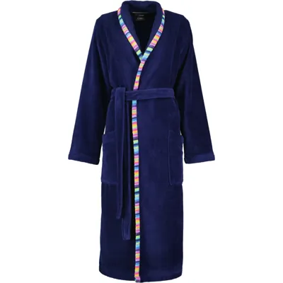 Cawö Cawo Dames Badjas met sjaalkraag 839 11 marine Maat 46