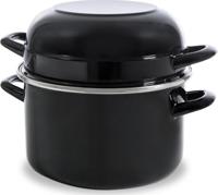 Mosselpan Emaille 24 cm Zwart - thumbnail