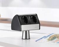 EVOline 93022055 Stekkerdoos 2-voudig Zwart, Zilver Zonder stekker 1 stuk(s) - thumbnail