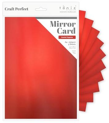 Tonic Studios • mirror card satin a4 x5 scarlet organza