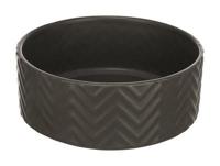 TRIXIE VOERBAK / DRINKBAK WAVE KERAMIEK GRIJS 16 CM 900 ML - thumbnail