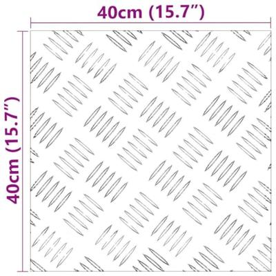 VidaXL Trap tread vierkant 2 pcs zilver 40 x 40 cm aluminium