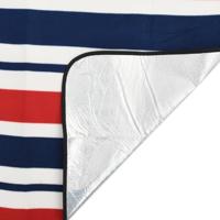 Picknickkleed opvouwbaar strepen 200x150 cm fluweel blauw rood - thumbnail