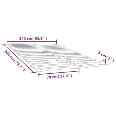 Lattenbodems 2 st met 34 latten 70x200 cm - thumbnail