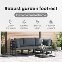 Tuinbankenset 4 pcs Zwart Metaal - thumbnail