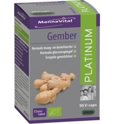 Mannavital Gember platinum bio 90 Vegetarische capsules