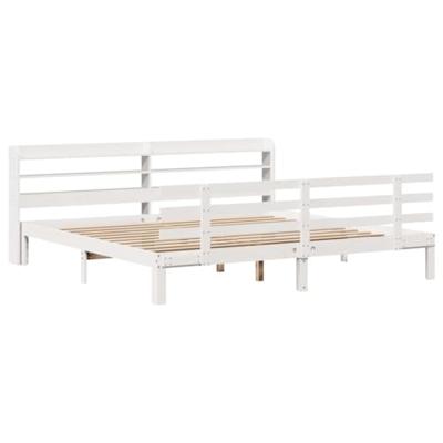 Bedframe met hoofdeinde zonder matras 180x200 cm wit